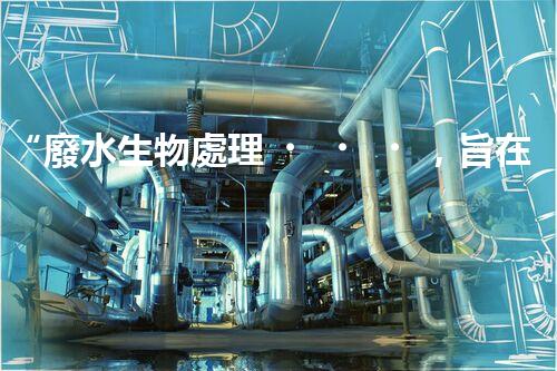 “廢水生物處理，旨在凈化水源，守護(hù)碧水藍(lán)天”